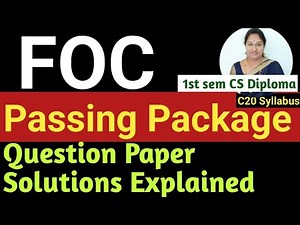 FOC Passing Package|FOC important Questions|Fundamentals of Computers exam questions|Diploma CS