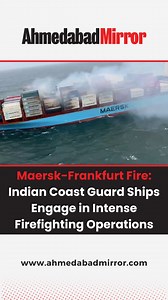 BREAKING: Maersk Frankfurt Fire Indian Coast Guard ships engage in intense firefighting operations 17 miles off the Karwar coast. Fire reignites in the midship area after initial suppression, posing new challenges. ICG's swift response prevents escalation, ensures crew safety, and minimizes damage. Ongoing efforts focus on completely extinguishing the fire and restoring normalcy. #IndianCoastGuard #MaerskFrankfurt #FireOnboard #ContainerVessel #Karwar #FirefightingOperations #MaritimeSafety #Shi