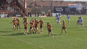 4.6K views · 58 reactions |  Dewsbury Rams were drawing 18-all with Workington with 20 seconds to go in a crucial game at the bottom end of the Betfred Championship yesterday...  Then second-rower Michael Knowles slots a drop goal to remember! | Rugby Football League | Facebook