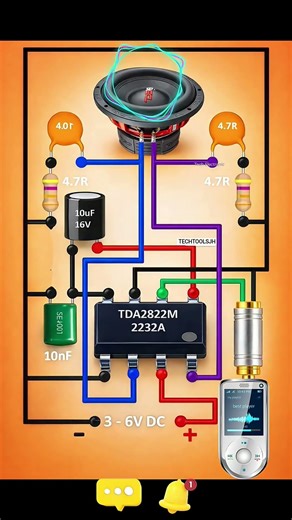 100W powerful audio amplifier full system connection circuit diagram #shots #electrical #electrician