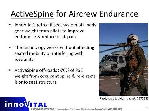 InnoVital Systems Navy STP Tech Talk on Helicopter Seat Integrated Power Assist Device