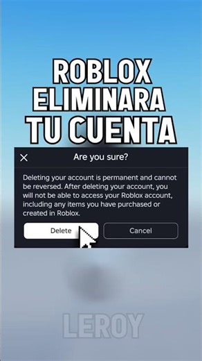 ROBLOX WILL DELETE YOUR ACCOUNT (DELETE YOUR ROBLOX ACCOUNT DIRECTLY) #roblox #robloxnews