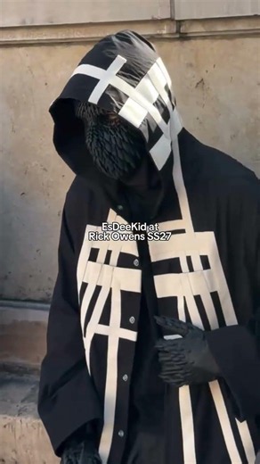 EsDeeKid Rick Owens SS27 Black Hooded Coat 🖤🔥 Luxury Streetwear