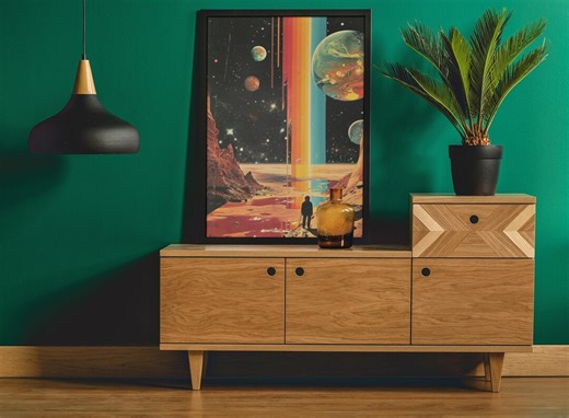 Retro Sci-fi Art Print | Cosmic Explorer, Vintage Space Decor - Etsy