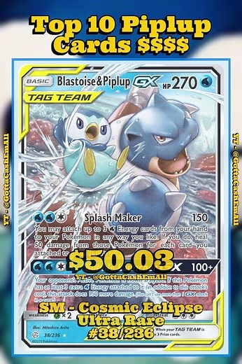 Top 10 RAREST & Most Valuable Piplup Pokémon Cards 😱💰 #pokemon #pokemoncards #pokémon #top10 #tcg
