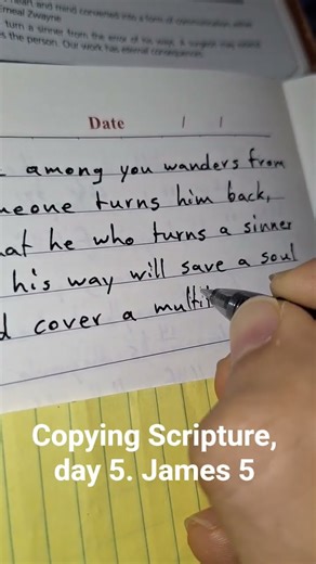 Copying Scripture by hand day 5! James 5! #manuscript
