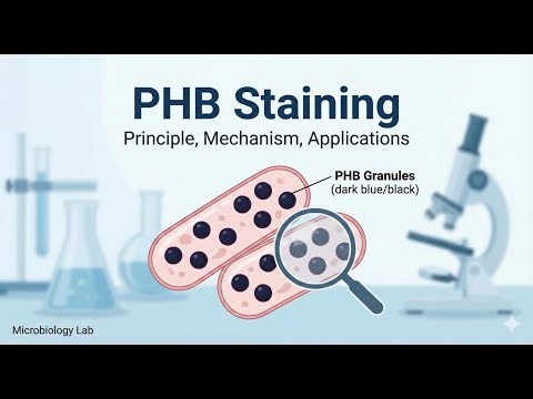 PHB Staining (Polyhydroxybutyrate Staining) Explained. Principle, Procedure & Application.