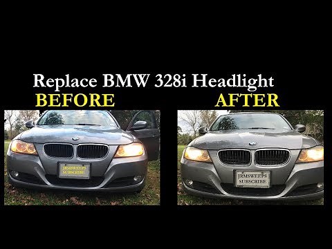 FAST - Replace BMW 328i Headlight Bulb Without Removing Tires