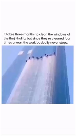 net technology on Instagram: "The Burj Khalifa, located in Dubai, is the tallest skyscraper in the world, standing at an impressive 828 meters tall. To keep its 24,000 windows clean and shining, the building requires constant and specialized effort. Although the cleaning process takes place four times a year, a full window-cleaning cycle takes about three months to complete, meaning cleaning crews are working year-round. This task is far from simple, given the size of the building and the extrem