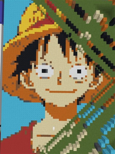 🧱🔥 Luffy reveal in 15 seconds! Sand falls → Pirate King appears 👀✨ Satisfying Minecraft moment unlocked 💥 Who should I drop next? 👒⚡ #OnePiece #Luffy #StrawHatCrew #MonkeyDLuffy #onepieceart
