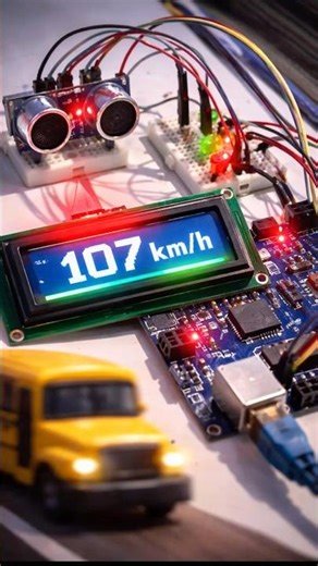 This Arduino speed detector caught 107 km/h🚨#Arduino #Robotics #Engineering #Shorts #TechBuild #DIY
