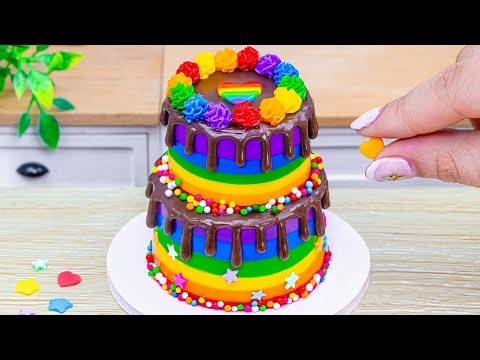 Incredible Mini Rainbow Tiers Cake | Best of Satisfying Dessert Decorating | Wonder Cake