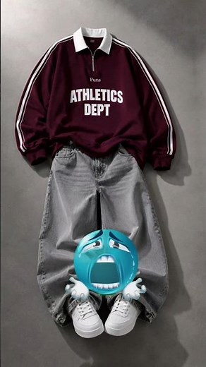“Oversized streetwear outfit for men 🔥 Baggy jeans + relaxed fit sweatshirt. Simple, aesthetic