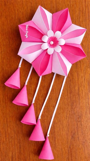 Quick & Easy Paper Wall Hanging Ideas / Flower Wall decor / paper flowers / cardboard reuse #shorts