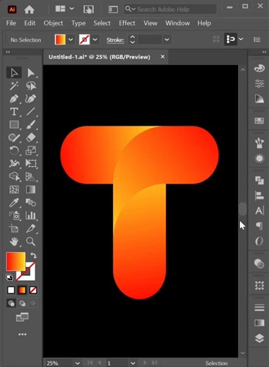 Letter T logo tutorial in adobe illustrator #frypape #fypシ゚viral🖤video #tiktok #tutorials #fypシ゚viral #logo #logodesigner #logodesign