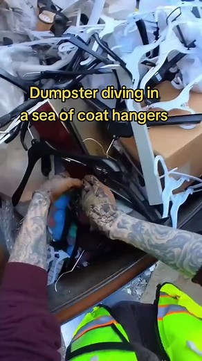 Epic dive in a sea of coat hangers!! Found bebe, makeup , designer shoes and more !! Watch this throw back !! wow 👌 #dumpsterdiveking #dumpsterdiving #dumpsterdive #fyp #viral #bebe