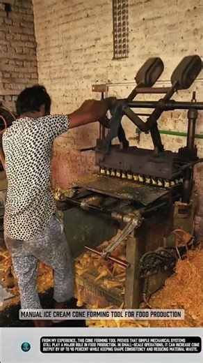 Manual ice cream cone forming tool for food production #tools