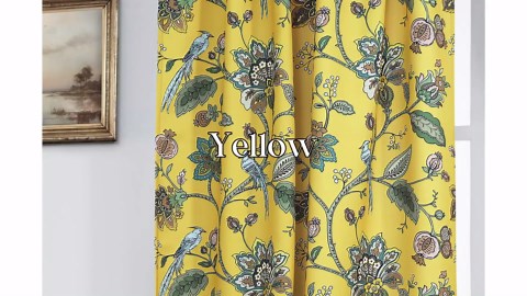 Room Darkening Farmhouse Curtains for Living Room 63 Inch Length,Floral Laundry Room Curtain Drapes for Bedroom 63 Inches Long 2 Panels Set