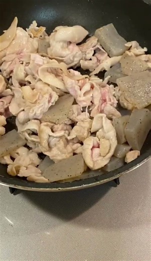 こんにゃくと豚肉を炒めるだけ(高速版)