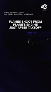 10K views · 72 reactions | A dramatic video of a Boeing 737 shows one of its engines on fire shortly after takeoff. The Virgin Airlines flight had just departed from New Zealand and headed for Australia. Instead, the pilot was diverted to a small airport in the area. The cause of the fire is unclear at this point. There were 73 passengers on board. No one was hurt. | ABC7NY | Facebook