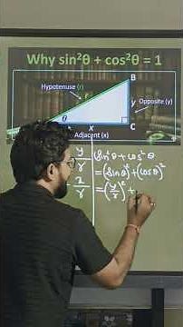 Trigonometry class 10 | Why sin²θ + cos²θ = 1? 🤯 Geometrical Proof Using Pythagoras #shorts