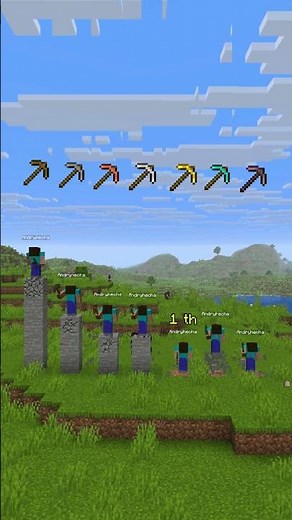 Ranking all pickaxes by efficiency #minecraft #shorts #comparison