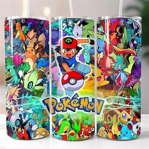 Pokémon Tumbler Wrap, Pokemon Sublimation Wrap, Pokemon Tumbler Design, Pikachu 20oz Tumbler PNG, Instant Download - Etsy