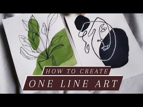 How to draw one line art | Abstract painting | One line face| One line leaves