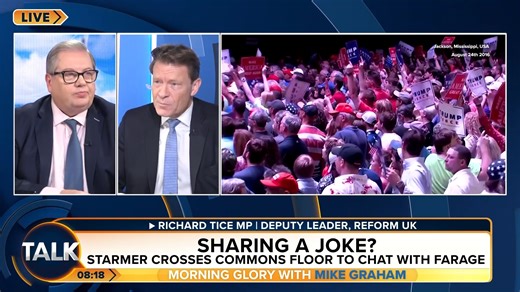 Reform UK's Richard Tice says Keir Starmer being friendly with Nigel Farage in the House of Commons is a "clever move". "There's an opportunity there, Nigel is in a unique position with Trump. For the good of the British people - it should be used!" | TalkTVUK