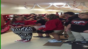 So this just happened at go old AHS. Our school is having a spirit competition and our class was asked to join the Student Council class and another class of students with disabilities sing our school's fight song. They added a chant at the end too!! I'd say they did an awesome job!!! GO Mustangs!!!! | AHS L-13 Class