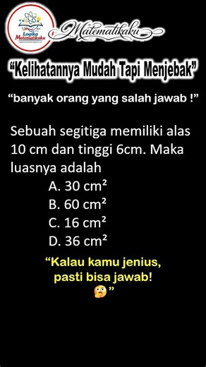 Luas Segitiga #segitiga #luassegitiga #matematika #geometri #mathshorts #belajarmatematika