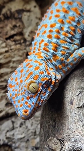 4K Ultra HD Tokay Gecko Close-Up | Stunning Blue & Orange Spotted Lizard in the Wild #gecko #tokay
