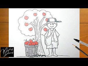 How to Draw Johnny Appleseed Step by Step