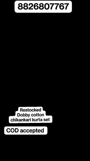 19K views · 54 reactions | More colours available Booking number 8826807767 https://wa.me/message/6JTJ7HDBHA4ZI1 Dobby cotton chikankari kurta set Top bottom matching set Tone to tone work Sizes m l XL xxl xxxl COD accepted | ALL INDIA MOMS GROUP | Facebook