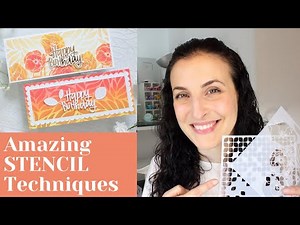 Mind Blowing STENCIL TECHNIQUES + Two Slimline Birthday Cards