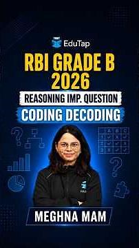 Coding Decoding Reasoning Questions for RBI Grade B 2026 | RBI Grade B Reasoning Important Question