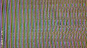 Retro glitch analog VHS pattern of long lines waves and resetting to black screen