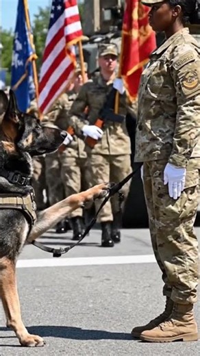 Crowd Respect Military K9 Dog in the world 😍