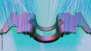 CFD simulation Computational fluid dynamics - Mechanical bracket airflow simulation