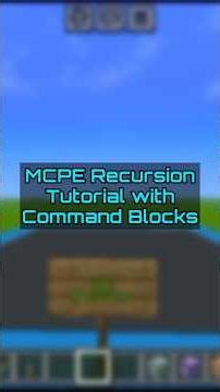 MCPE Recursion Tutorial with Command Blocks