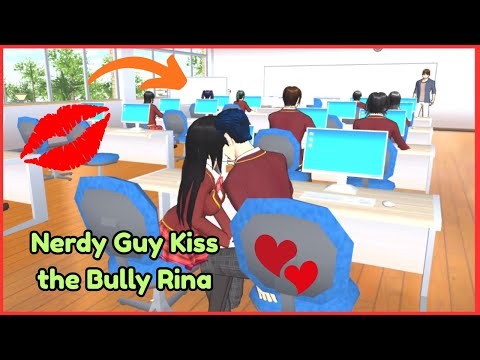 Nerdy Guy Kiss the Bully Rina - Sakura School Simulator