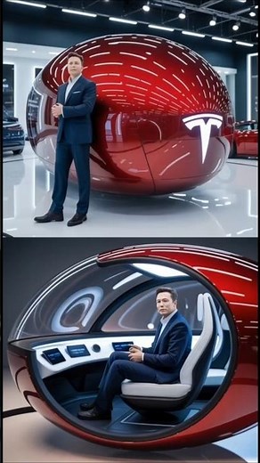 Elon Musk Reveals the New Red Tesla Sphere Hovercar – Ultra Realistic Concept