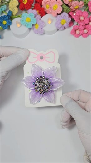 DIY Flower hair clips ✨️💜 #diy #hairclips