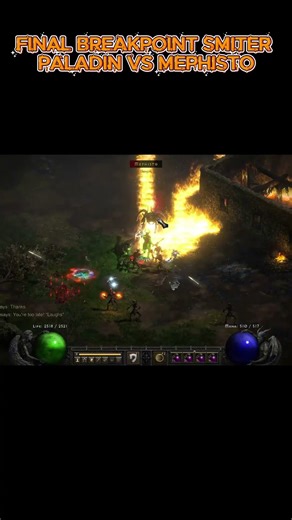 Final Breakpoint Smiter Paladin Vs Mephisto #fastleveling #diablo2r #games