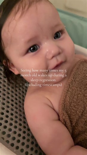 She usually sleeps all night, so sleep regressions are not fun around here. I promise she gets multiple diaper changes throughout the night when she wakes up like this. #fyp #trending #sleepregression #5monthsold