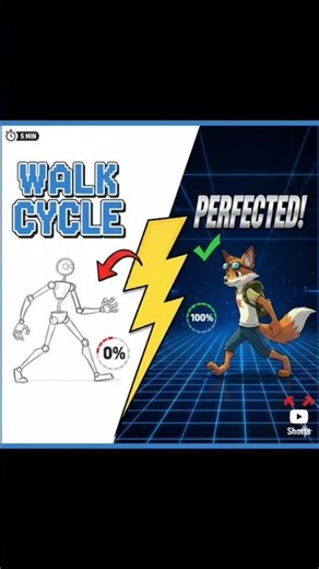 Walk Cycle Animation II Easy Tutorial II How to make a walk cycle animation#viral #art #digitalart