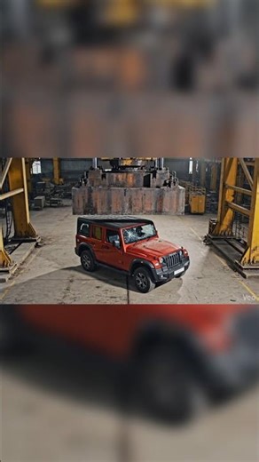 hydraulic press vs mahindra thar😈#viral #trending #shorts #funny #machine