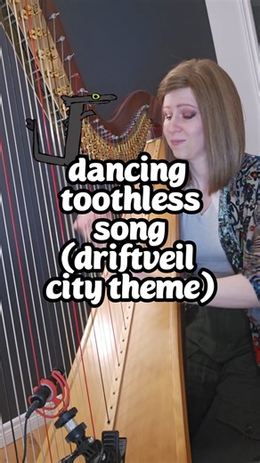 I can't stop watching him dance 😆 #harp #music #howtotrainyourdragon #toothless #meme #dreamworks #dancing #dancingtoothless #animation #memes #driftveilcitytheme #pokemon #fyp #foryou | Kristan Toczko