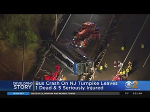 1 dead, 5 injured after Megabus crash on NJ Turnpike