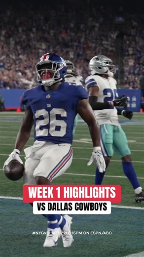WEEK 1 HIGHLIGHTS vs DALLAS COWBOYS — New York Giants